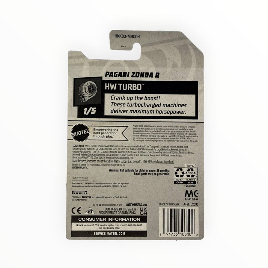 Amazon.co.jp: Hot Wheels Pagani Zonda R, HW Turbo 1/5 [Blue